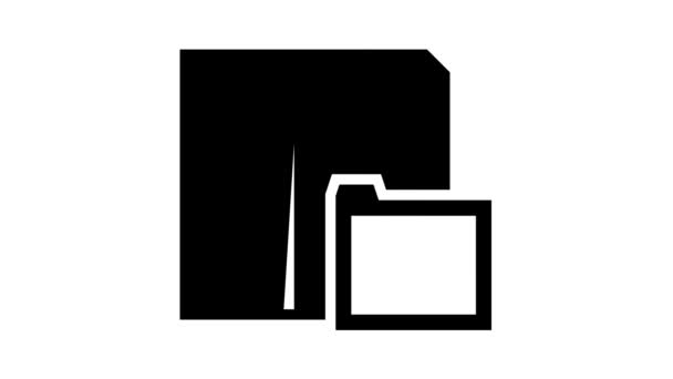 Finansiell rapport folder glyph ikon animation — Stockvideo