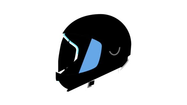 Protección casco color icono animación — Vídeo de stock