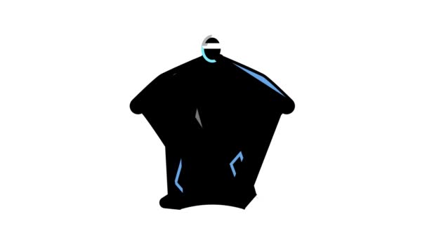 Wingsuit active extreme sportsman color icon animation — Stock Video