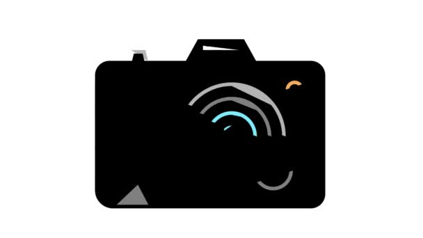 포토 카메라 장치 컬러 아이콘 애니메이션 — 비디오