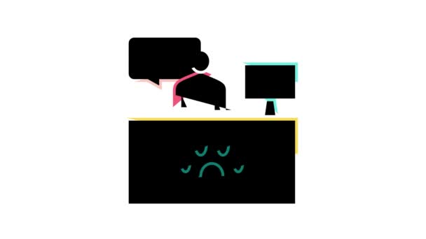 Mascota refugio trabajador espacio de trabajo icono de color animación — Vídeo de stock