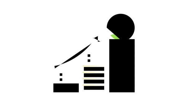 Animace ikon haldy růstových mincí — Stock video