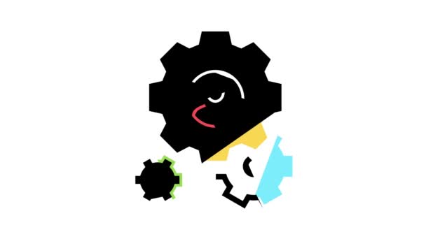 工作机制同事彩色图标动画 图库视频影像 C Vectorwin