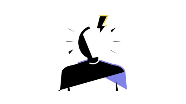 Huvudvärk sjukdom symptom färg ikon animation — Stockvideo