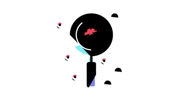 Animasi ikon warna penelitian virus — Stok Video