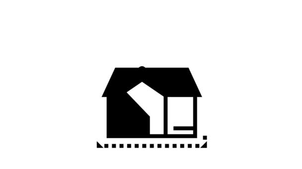 Animasi ikon baris isolasi rumah — Stok Video