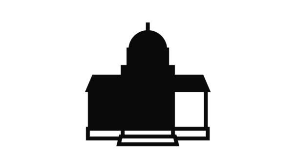Courthouse building line icon animation — Stock Video