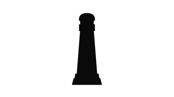 灯塔海岸线建筑线图标动画 — 图库视频影像