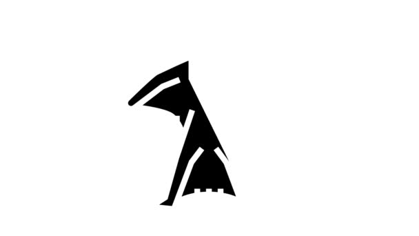 Wingsuit létání extremal sport man glyph ikona animace — Stock video