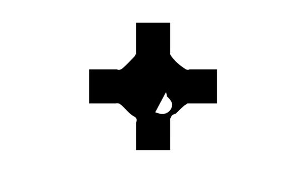 ( 영어 ) medical cross pet paw glyph icon animation — 비디오
