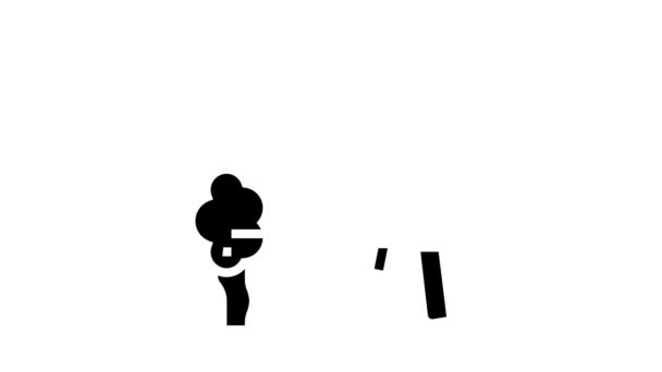 Εξοπλισμός foam gun glyph icon animation — Αρχείο Βίντεο