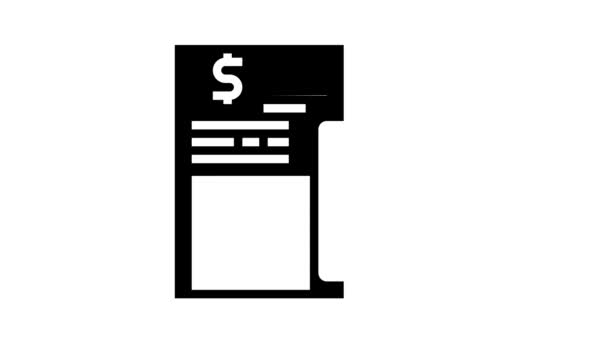 Kalkulator raportu finansowego animacja ikony glifu — Wideo stockowe