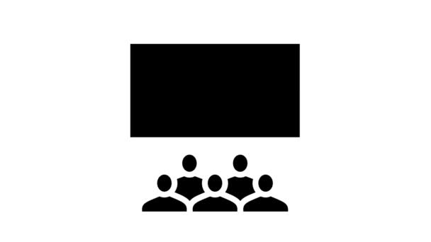 Konferencja biznesowa spotkanie glif ikona animacja — Wideo stockowe