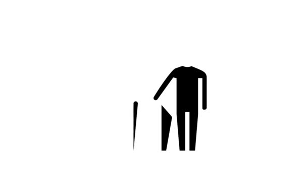 사람과 로켓의 빠른 작업 글 리프 아이콘 애니메이션 — 비디오