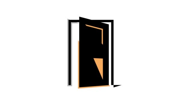 Drzwi wejściowych kolor ikona animacja — Wideo stockowe