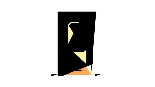Interieur deur kleur pictogram animatie — Stockvideo