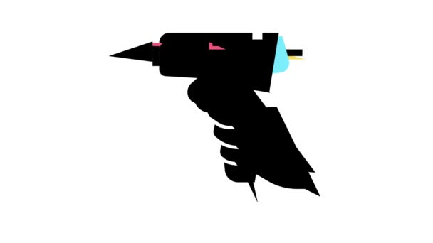 Diy řemeslo lepení pistole barva ikony animace — Stock video