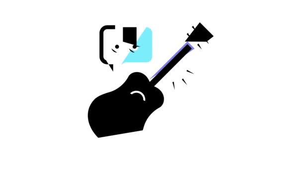 Joc pe chitara color icon animație — Videoclip de stoc