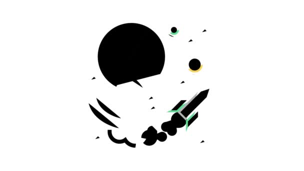ロケット輸送カラーアイコンアニメーション — ストック動画