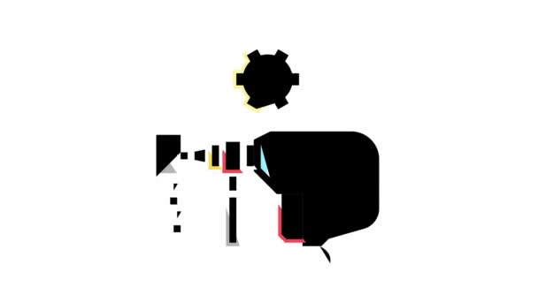 Kolorowa ikona chipowania ścian animacja — Wideo stockowe