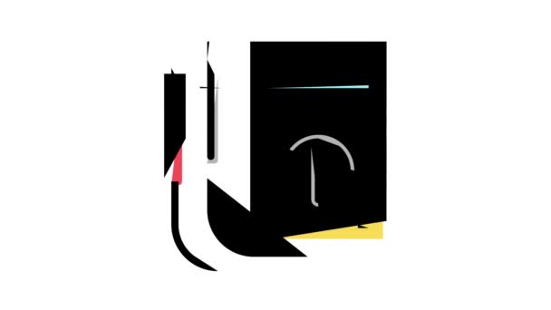 Animasi ikon warna alat ammeter — Stok Video