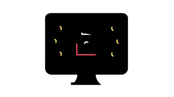 Animación icono de color de seguridad informática — Vídeo de stock