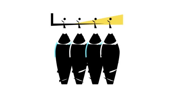 Thunfisch Fischkadaver Farbe Symbol Animation — Stockvideo