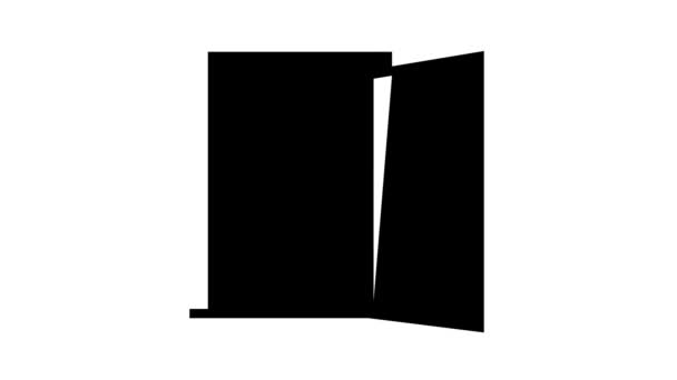 Açık kapı çizgisi simgesi canlandırması — Stok video