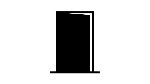 Door with window line icon animation — Stock Video