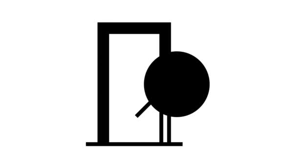 Veneer material door line icon animation — Stock Video