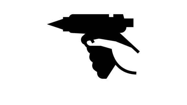 Diy artesanato cola pistola linha ícone animação — Vídeo de Stock