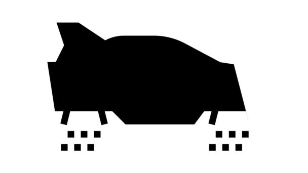 Latający samochód linii animacja ikona — Wideo stockowe