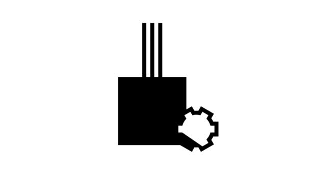 Animacja ikony linii instalacyjnej przełącznika — Wideo stockowe