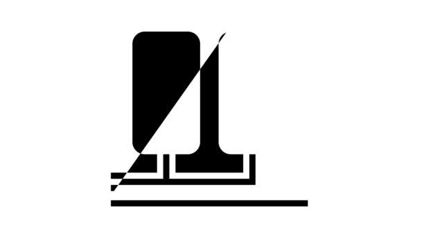 Animace ikon výstupní instalační linky soketu a antény — Stock video