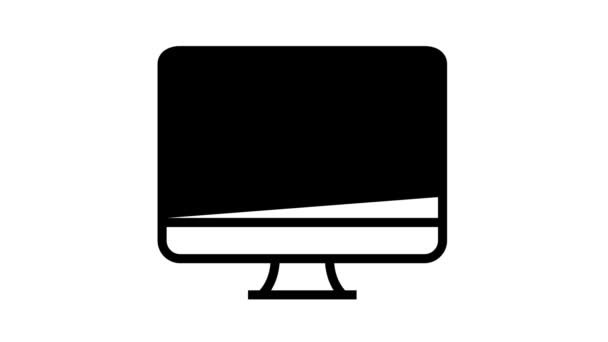 Animacja ikony linii zabezpieczeń komputera — Wideo stockowe