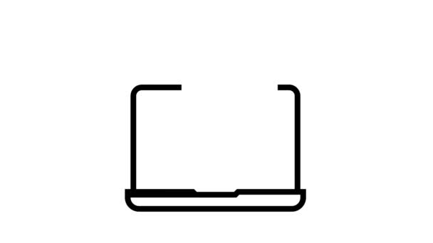 Hand auf Laptop Screen Line Icon Animation — Stockvideo