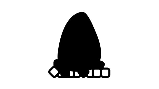Tuňák hlava s led kostky čára animace ikony — Stock video