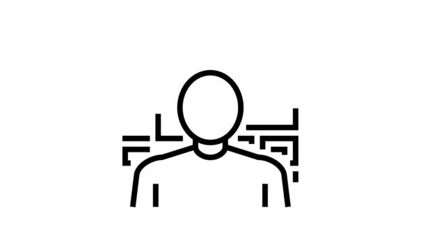 Hallucinations psychological problems line icon animation — Stock Video