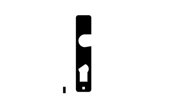 Manija de la puerta y bloqueo glifo icono de animación — Vídeos de Stock