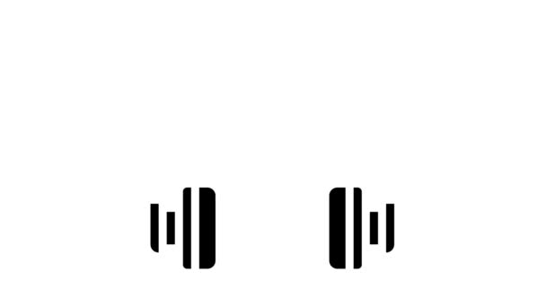 Ακούγοντας μουσική ακουστικά glyph εικονίδιο animation — Αρχείο Βίντεο