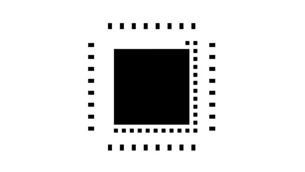 マイクロチップグリフアイコンアニメーション ストック動画 C Vectorwin