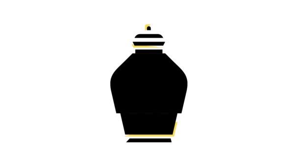Urna funeraria color icono de animación — Vídeo de stock