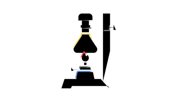 Queimador ebulição química líquido cor ícone animação — Vídeo de Stock
