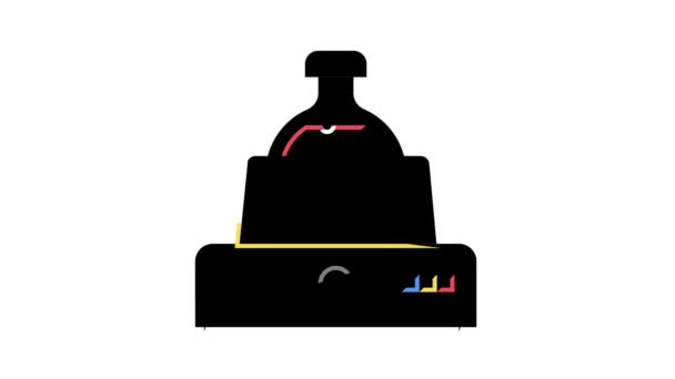 Chemische lab verwarming apparatuur kleur pictogram animatie — Stockvideo