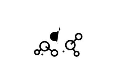 Kimyasal molekül çizgi simgesi canlandırması