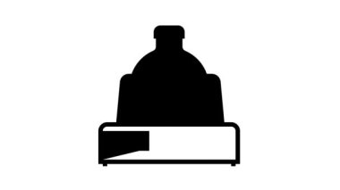 Kimyasal laboratuvar ısıtma ekipmanları çizgi simgesi canlandırması