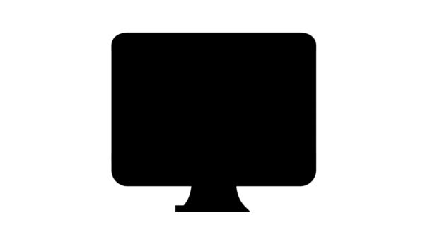 Qr代码在电脑屏幕上的彩色图标动画 — 图库视频影像