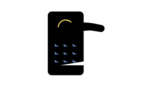 Fechadura da porta com animação ícone de cor senha — Vídeo de Stock
