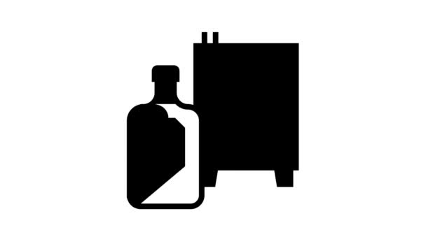 Zelfgemaakte alcohol lijn pictogram animatie — Stockvideo