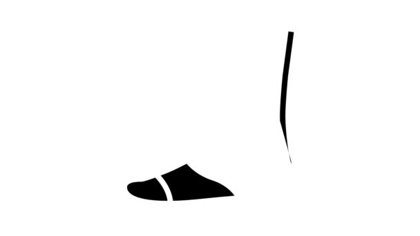 Animace řádku ikony pokrytí špičky ponožky — Stock video